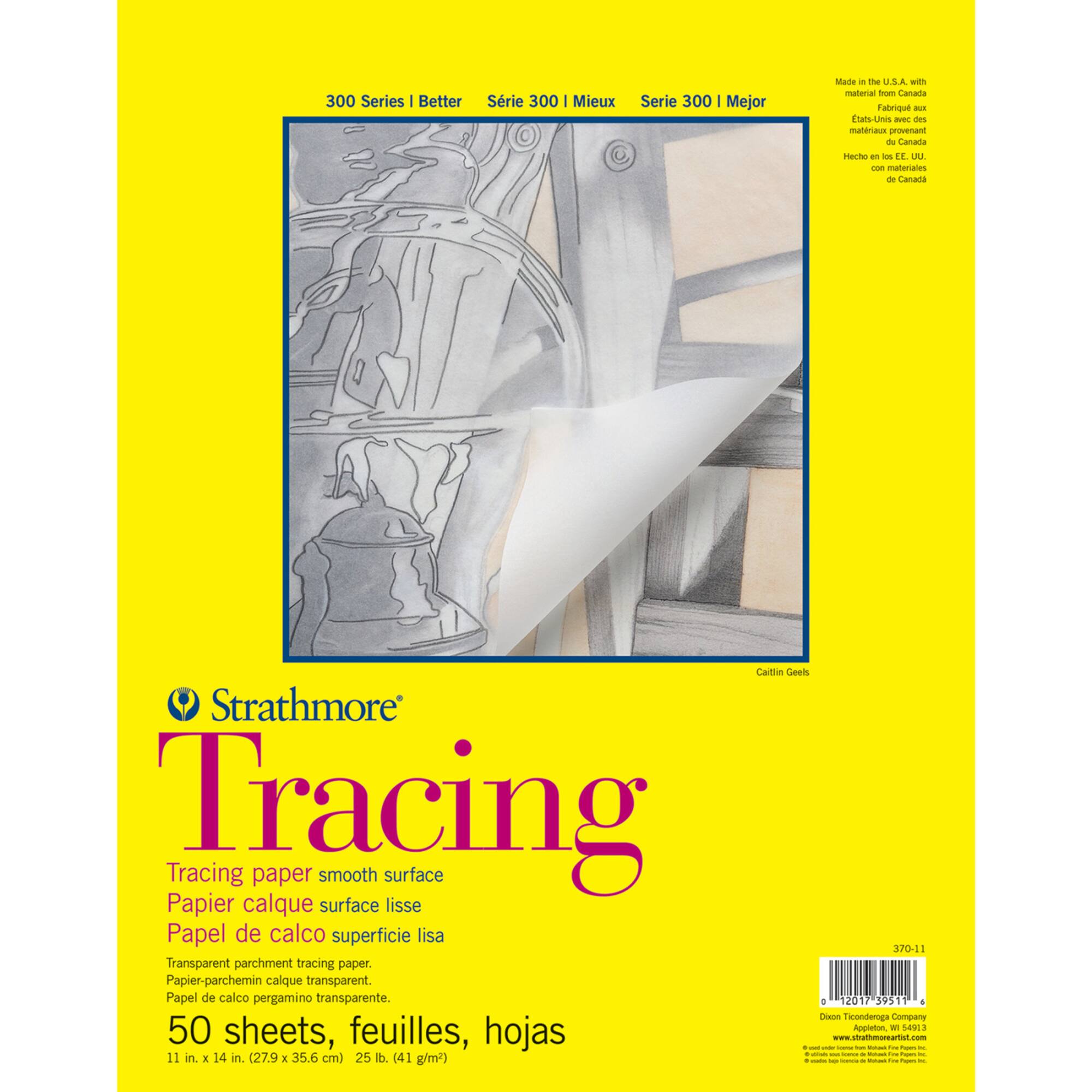 Strathmore Tracing Paper Pad, 300 Series, Tape-Bound, 50 Sheets